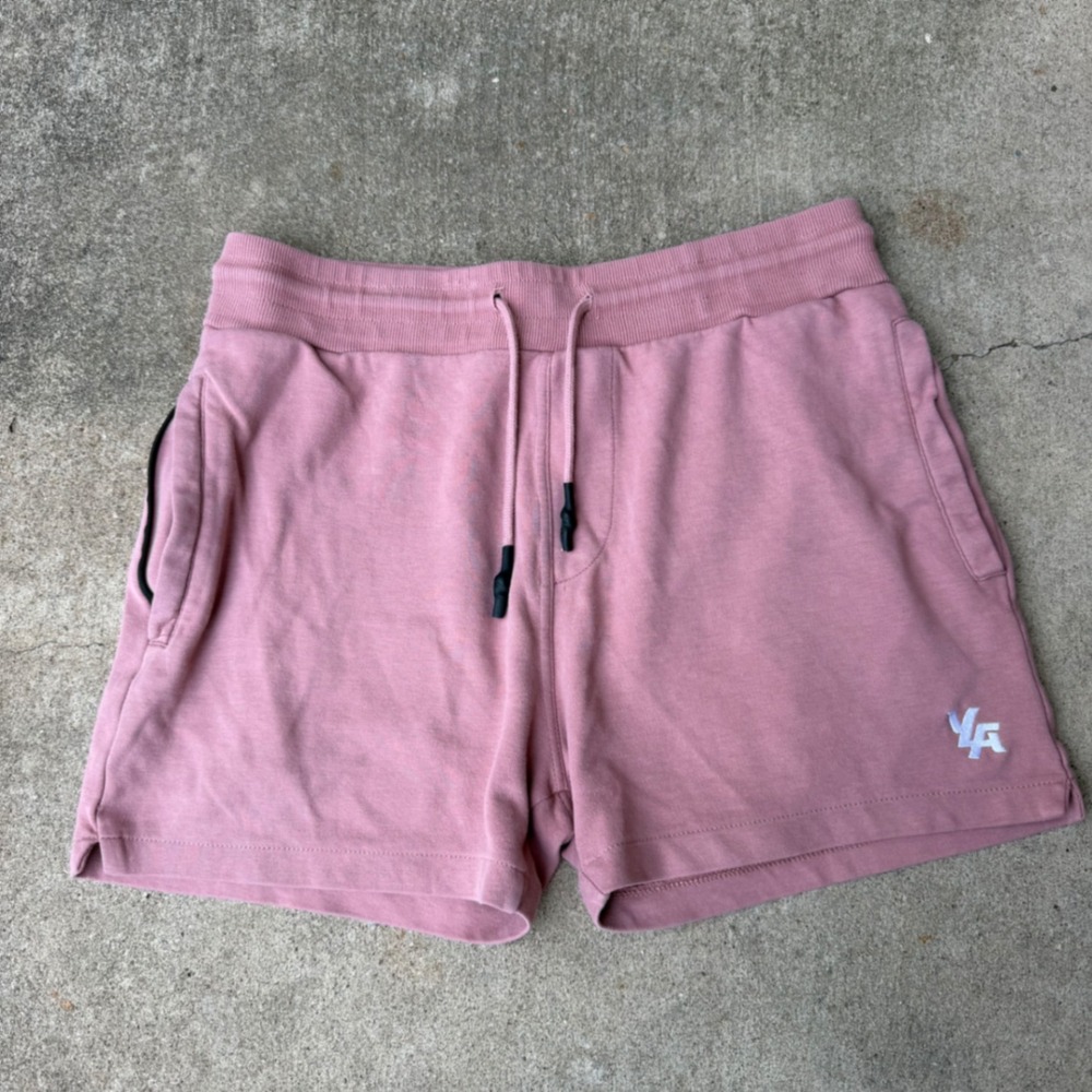 YoungLA Mens Dusty Rose Pink Sweat Shorts 2XL Gym Athletic Embroidered Logo